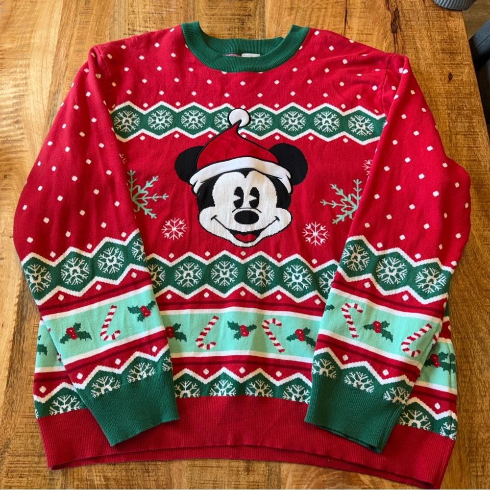 Official Disney Mickey Mouse Ugly Pullover Sweater 2XL XXL Christmas